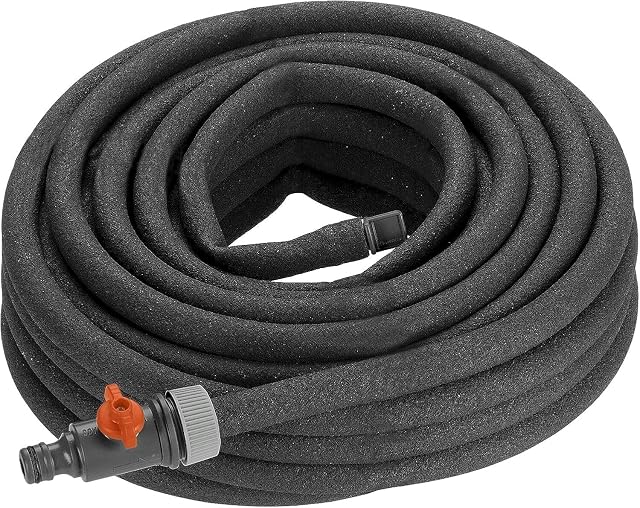 Gardena soaker hose with connection fittings