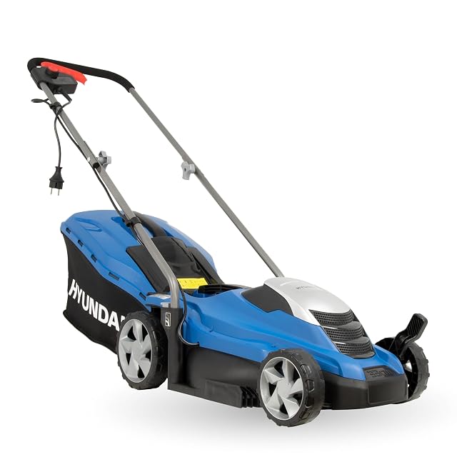 HYUNDAI LM3301E corded electric lawnmower with a 33 cm deck and a lawn comb