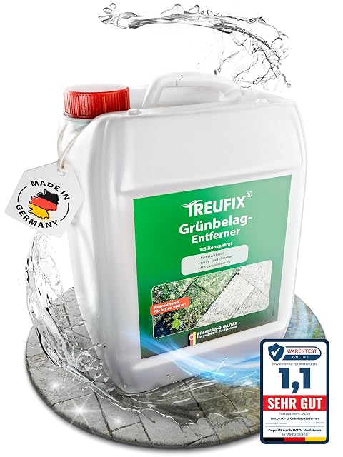 Five litre canister of green deposit and moss remover concentrate